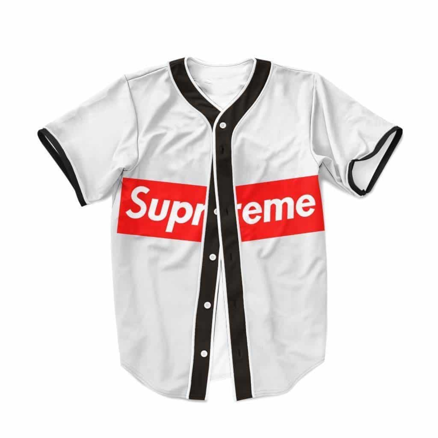 Supreme Brand Streetwear - Witte honkbaltrui in Supreme-stijl, 3D-print, unisex,