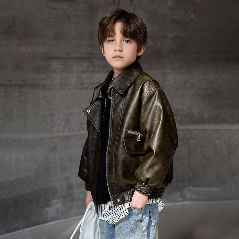 Streetwear Brand Designer - Jongens donkergroene waterdichte winddichte jas 2-12Y