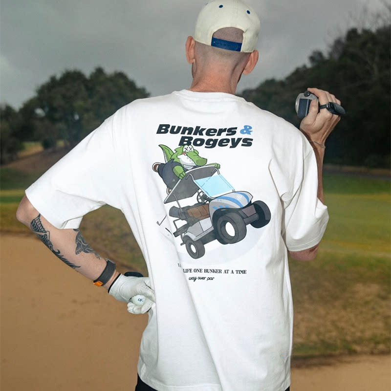 Streetwear Brand Golf - Cartoon Alligator Golfkar Achterkant Outdoor Casual