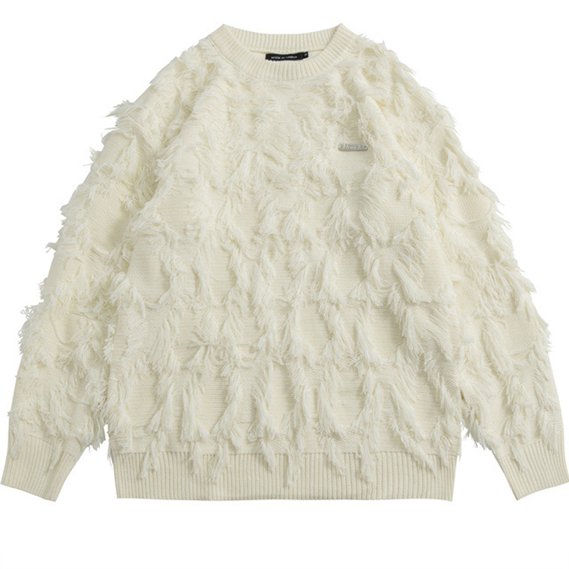 Streetwear Brand Famous - Heren donzig gebreide trui streetwear harajuku
