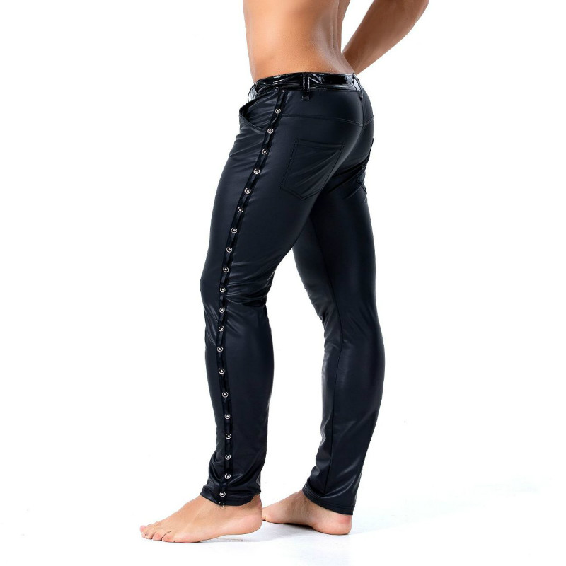 Streetwear Brand Fashion - S-XXL Merk Mannen Leer Klinknagel Broek