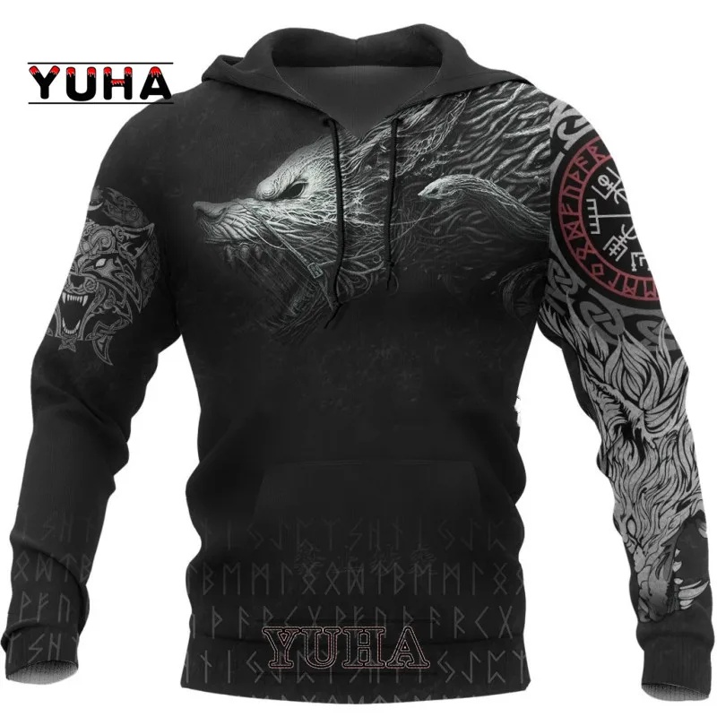 Wolf bedrukte hoodies voor her - Streetwear Brand Tracksuit recensie en prijs